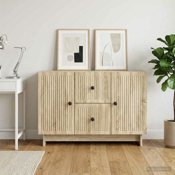VidaXL Széf fiókkal Sonoma Tölgy 89 x 34,5 x 60 cm Szerelt Fa