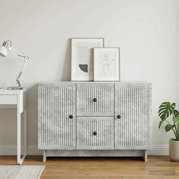 VidaXL Széf fiókkal Betonszürke 89 x 34,5 x 60 cm Szerelt Fa