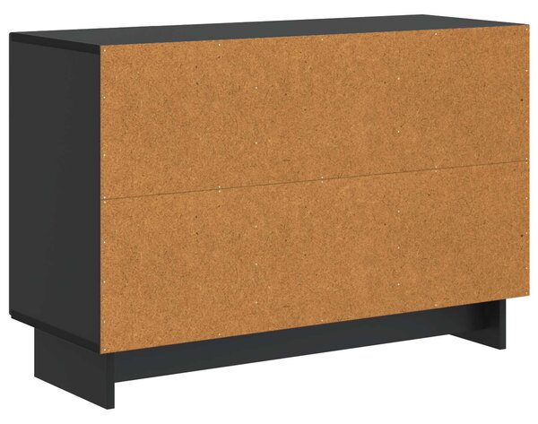 VidaXL Széf fiókkal Fekete 89 x 34,5 x 60 cm Szerelt Fa