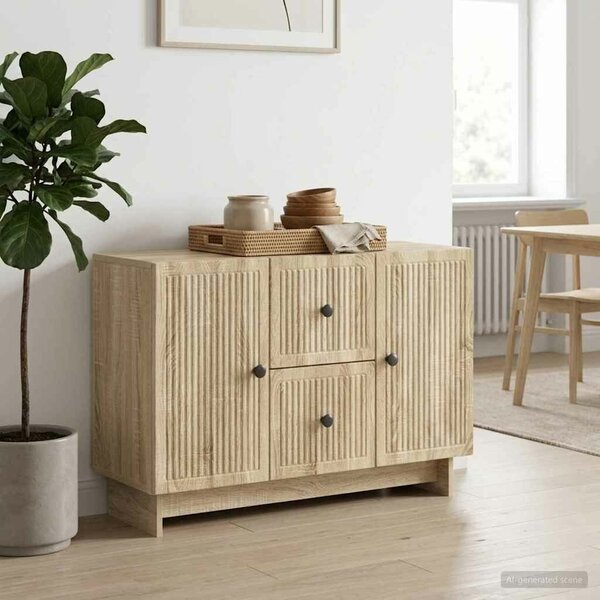 VidaXL Széf fiókkal Sonoma Tölgy 89 x 34,5 x 60 cm Szerelt Fa