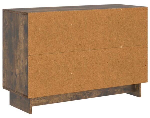 VidaXL Széf fiókkal Füstös Tölgy 89 x 34,5 x 60 cm Szerelt Fa