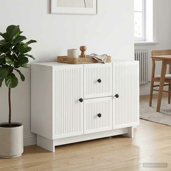 VidaXL Széf fiókkal Magasfényű Fehér 89 x 34,5 x 60 cm Szerelt Fa