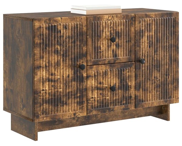 VidaXL Széf fiókkal Füstös Tölgy 89 x 34,5 x 60 cm Szerelt Fa