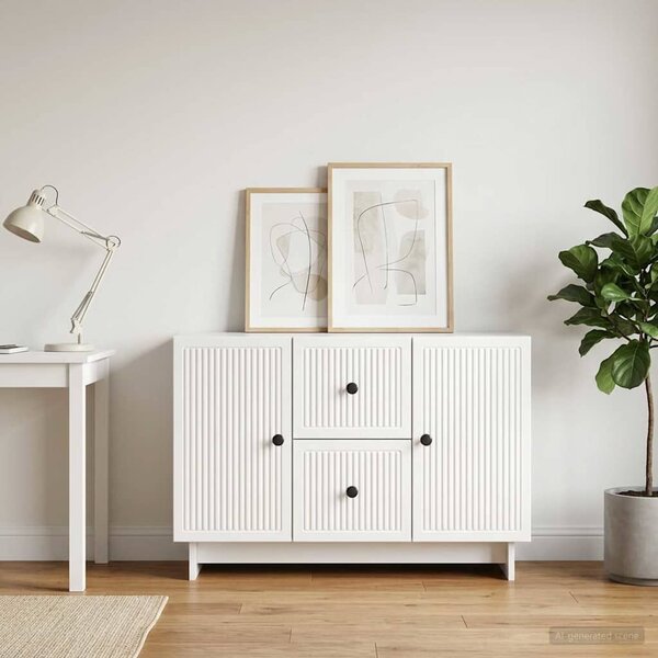 VidaXL Széf fiókkal Magasfényű Fehér 89 x 34,5 x 60 cm Szerelt Fa