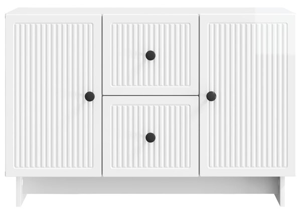VidaXL Széf fiókkal Magasfényű Fehér 89 x 34,5 x 60 cm Szerelt Fa