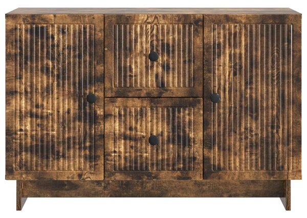 VidaXL Széf fiókkal Füstös Tölgy 89 x 34,5 x 60 cm Szerelt Fa