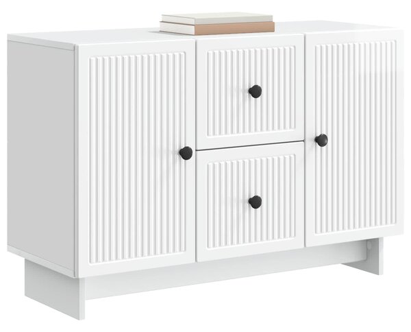 VidaXL Széf fiókkal Magasfényű Fehér 89 x 34,5 x 60 cm Szerelt Fa