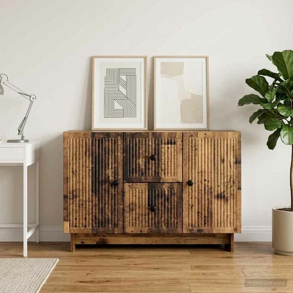 VidaXL Széf fiókkal Antik Fa 89 x 34,5 x 60 cm Szerelt Fa