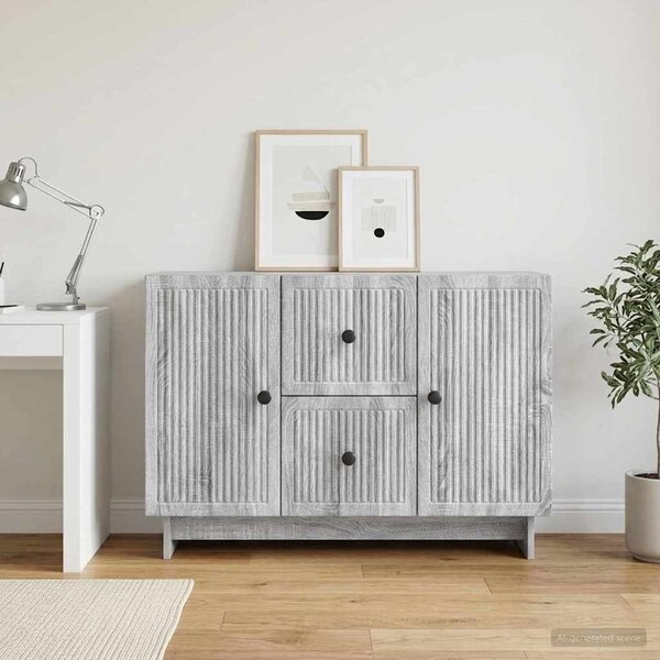 VidaXL Széf fiókkal Szürke Sonoma 89 x 34,5 x 60 cm Szerelt Fa