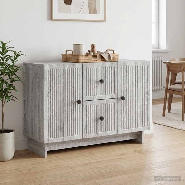 VidaXL Széf fiókkal Szürke Sonoma 89 x 34,5 x 60 cm Szerelt Fa