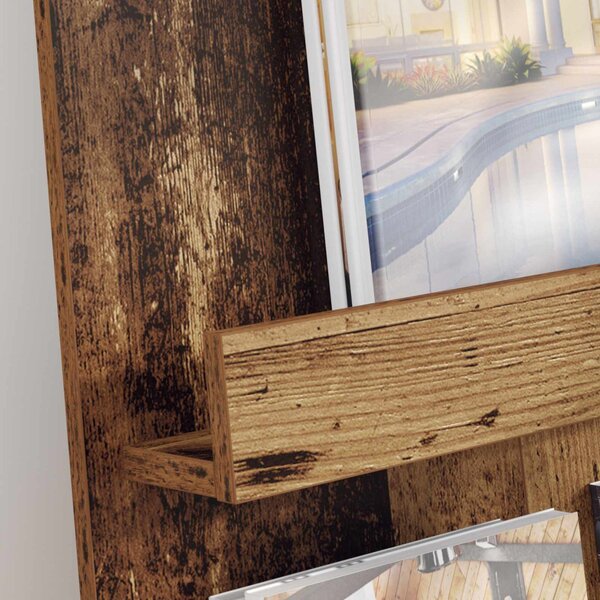Magazin állvány polcokkal Öreg fa 51 x 11 x 102 cm Faanyag