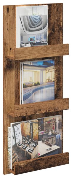 Magazin állvány polcokkal Öreg fa 43 x 11 x 102 cm Faanyag