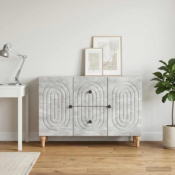 VidaXL TV szekrény fiókkal Betonszürke 89 x 34,5 x 60 cm Szerelt Fa