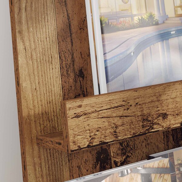 Magazin állvány polcokkal Öreg fa 43 x 11 x 102 cm Faanyag