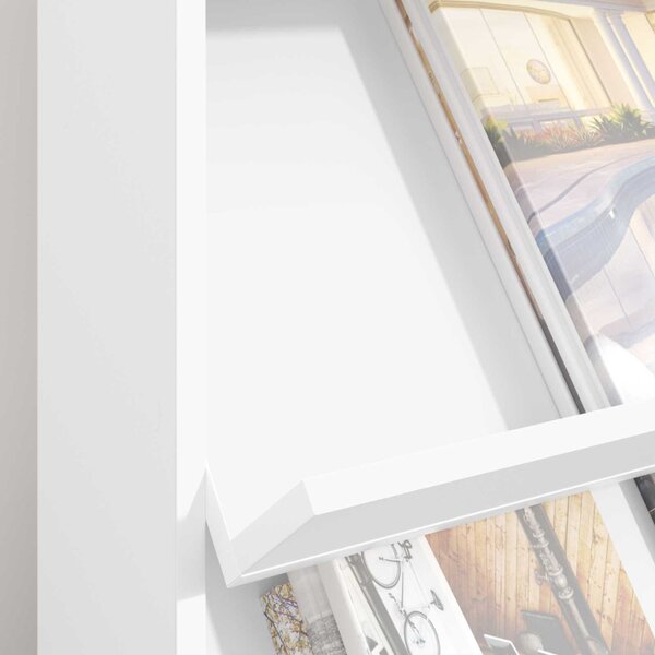 Magazin állvány polcokkal Fehér 70 x 41 x 156 cm Faanyag