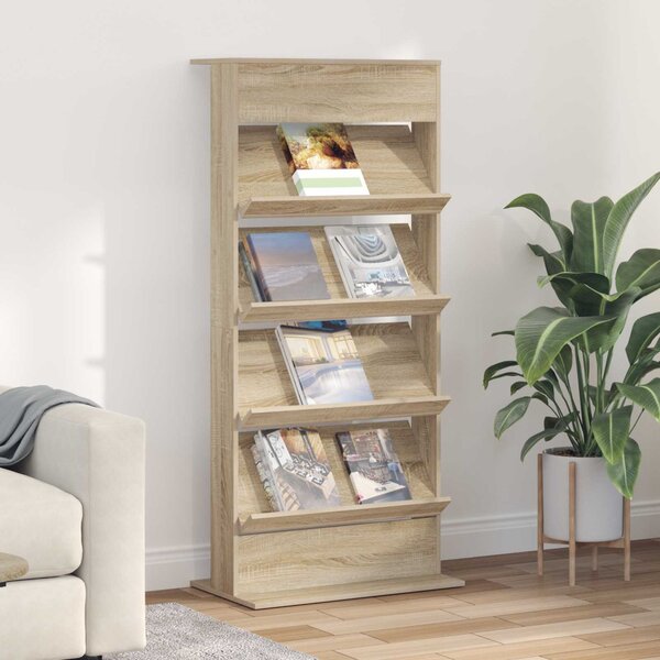 Magazin állvány polcokkal Sonoma tölgy 70 x 41 x 156 cm Faanyag
