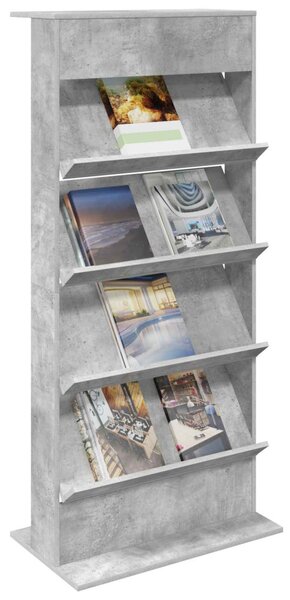 Magazin állvány polcokkal Beton Szürke 70 x 41 x 156 cm Faanyag
