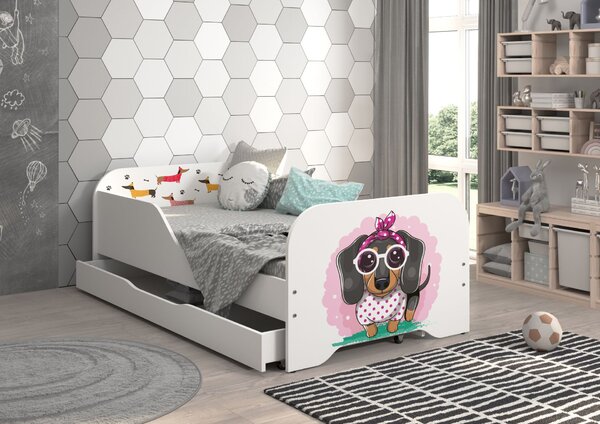 MIKI gyerekágy 160x80cm matraccal és ágyneműtartóval - Zizi