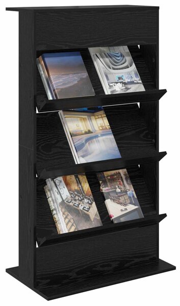 Magazin állvány Fekete tölgy 70 x 41 x 126 cm Szerelt Fa