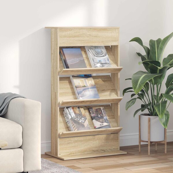 Magazin állvány polcokkal Sonoma tölgy 70 x 41 x 126 cm Faanyag