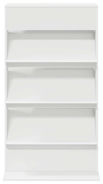 Magazin állvány polcokkal Fehér 70 x 41 x 126 cm Faanyag
