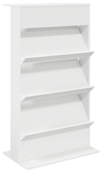 Magazin állvány polcokkal Fehér 70 x 41 x 126 cm Faanyag