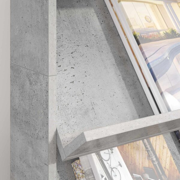 Magazin állvány polcokkal Beton Szürke 70 x 41 x 126 cm Faanyag