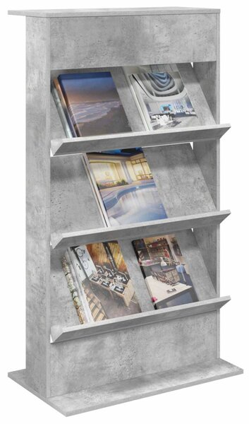 Magazin állvány polcokkal Beton Szürke 70 x 41 x 126 cm Faanyag