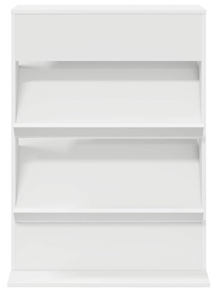 Magazin állvány polcokkal Fehér 70 x 41 x 96 cm Faanyag