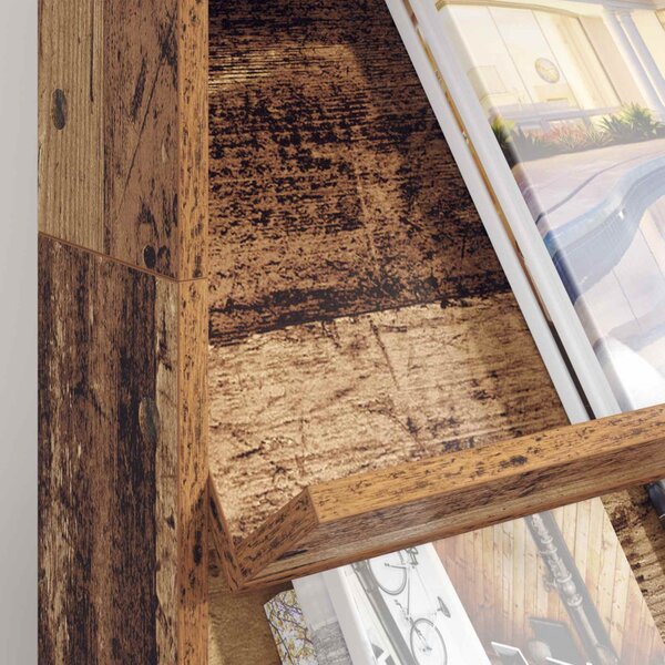 Magazin állvány polcokkal Öreg fa 70 x 41 x 126 cm Faanyag