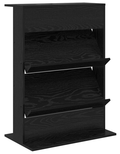 Magazin állvány polcokkal Fekete tölgy 70 x 41 x 96 cm Faanyag