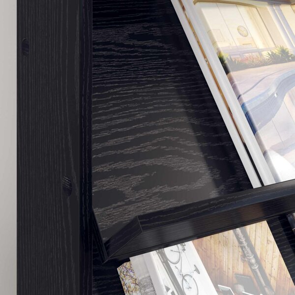 Magazin állvány polcokkal Fekete tölgy 70 x 41 x 96 cm Faanyag