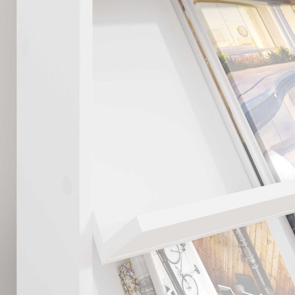 Magazin állvány polcokkal Fehér 70 x 41 x 96 cm Faanyag