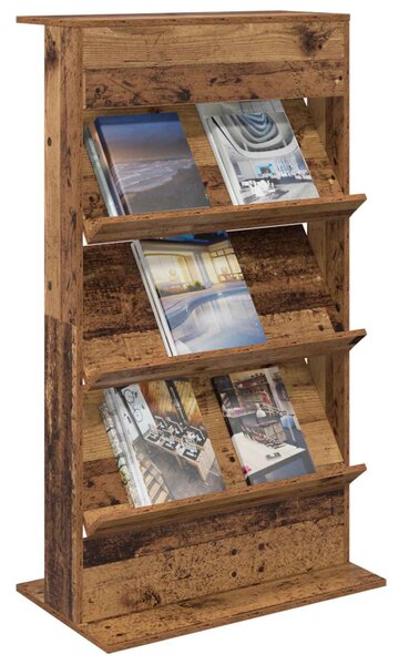 Magazin állvány polcokkal Öreg fa 70 x 41 x 126 cm Faanyag