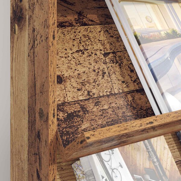 Magazin állvány polcokkal Öreg fa 70 x 41 x 96 cm Faanyag