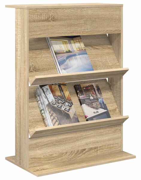 Magazin állvány polcokkal Sonoma tölgy 70 x 41 x 96 cm Faanyag