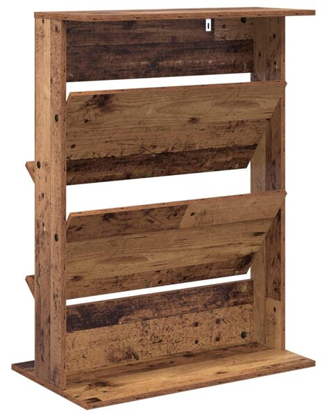 Magazin állvány polcokkal Öreg fa 70 x 41 x 96 cm Faanyag