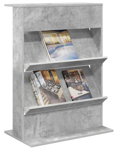 Magazin állvány polcokkal Beton Szürke 70 x 41 x 96 cm Faanyag