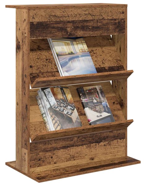 Magazin állvány polcokkal Öreg fa 70 x 41 x 96 cm Faanyag