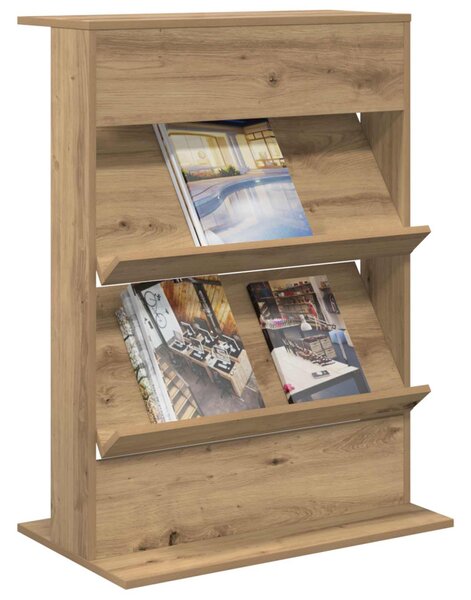 Magazin állvány polcokkal Artisan tölgy 70 x 41 x 96 cm Faanyag