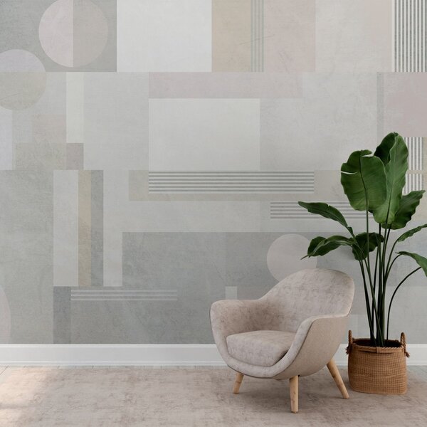 Fotótapéta absztrakt geometria szürke és bézs árnyalatokban, Fotótapéta geometria, w04635 : Uwalls.hu