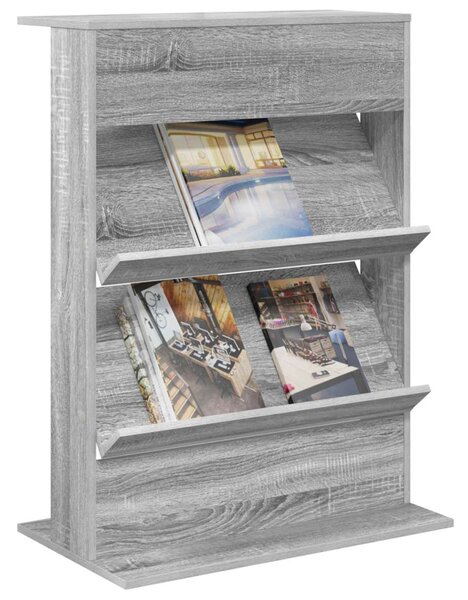 Magazin állvány polcokkal Szürke Sonoma 70 x 41 x 96 cm Faanyag