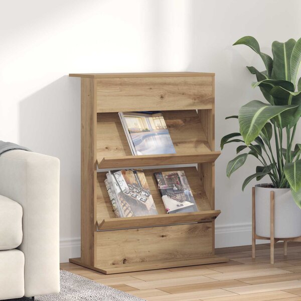 Magazin állvány polcokkal Artisan tölgy 70 x 41 x 96 cm Faanyag