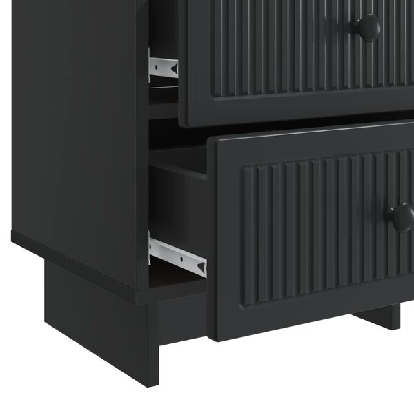 VidaXL Éjjeliszekrény 2 pcs Fekete 43 x 34,5 x 47,5 cm Szerelt Fa
