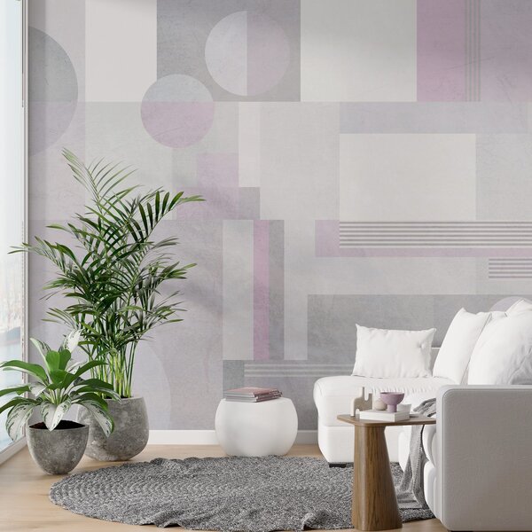 Fotótapéta absztrakt geometria szürke és levendula árnyalatokban, Fotótapéta geometria, w04635v1 : Uwalls.hu