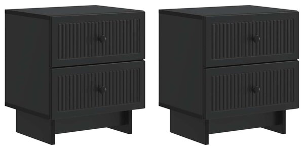 VidaXL Éjjeliszekrény 2 pcs Fekete 43 x 34,5 x 47,5 cm Szerelt Fa