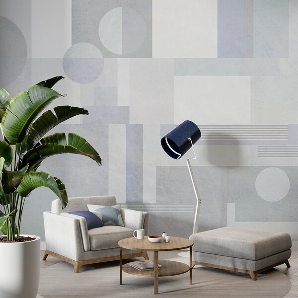 Fotótapéta absztrakt geometria szürke-kék árnyalatokban, Fotótapéta geometria, w04635v2 : Uwalls.hu