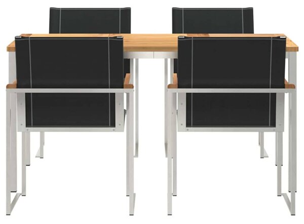 VidaXL 5 darabos kerti étkező szett Tömör akácból
