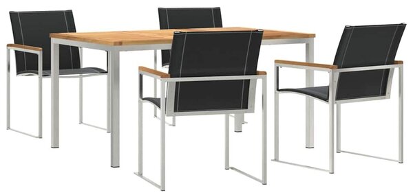 VidaXL 5 darabos kerti étkező szett Tömör akácból