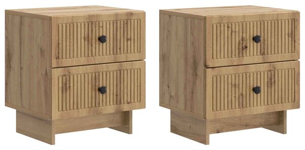 VidaXL Éjjeliszekrény fiókkal 2 pcs Kézműves Tölgy 43 x 34,5 x 47,5 cm